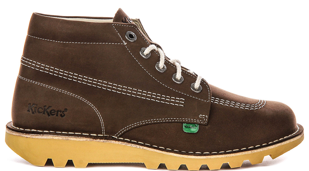 Kickers Kick Hi Leather In Brown For Men UK Size 6.5 -12