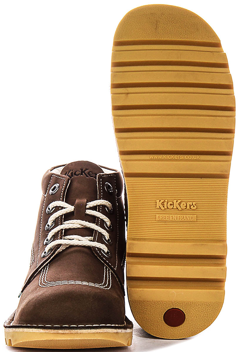 Kickers Kick Hi Leather In Brown For Men UK Size 6.5 -12
