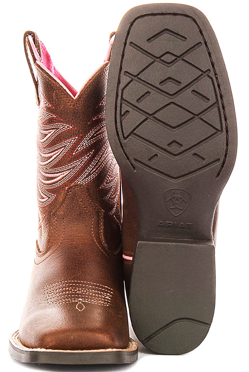 Ariat Youth Firecatcher Western Boot In Rowdy Brown For Kids