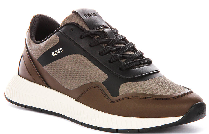 Boss Titanium Runner In Brown For Men Sneaker