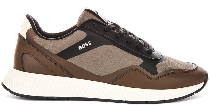 Boss Titanium Runner In Brown For Men Sneaker