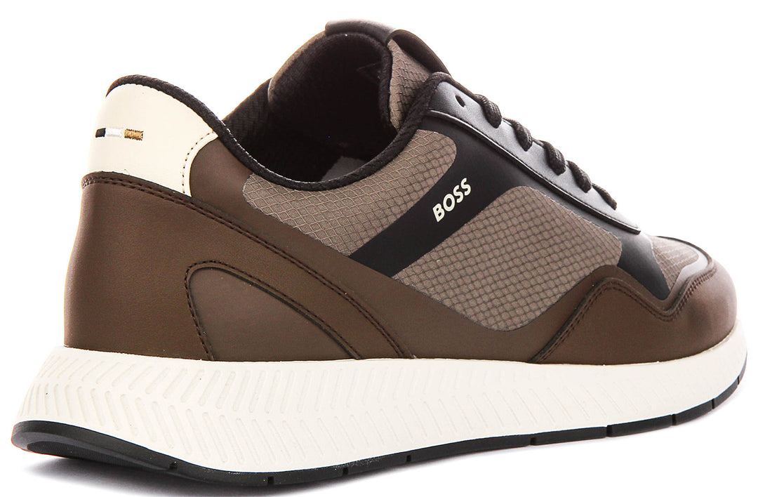 Boss Titanium Runner In Brown For Men Sneaker
