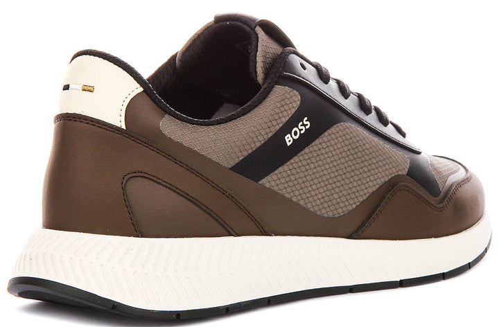 Boss Titanium Runner In Brown For Men Sneaker