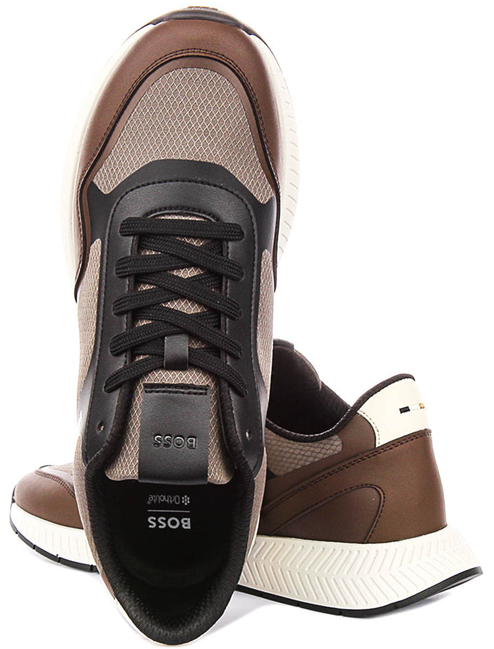 Boss Titanium Runner In Brown For Men Sneaker