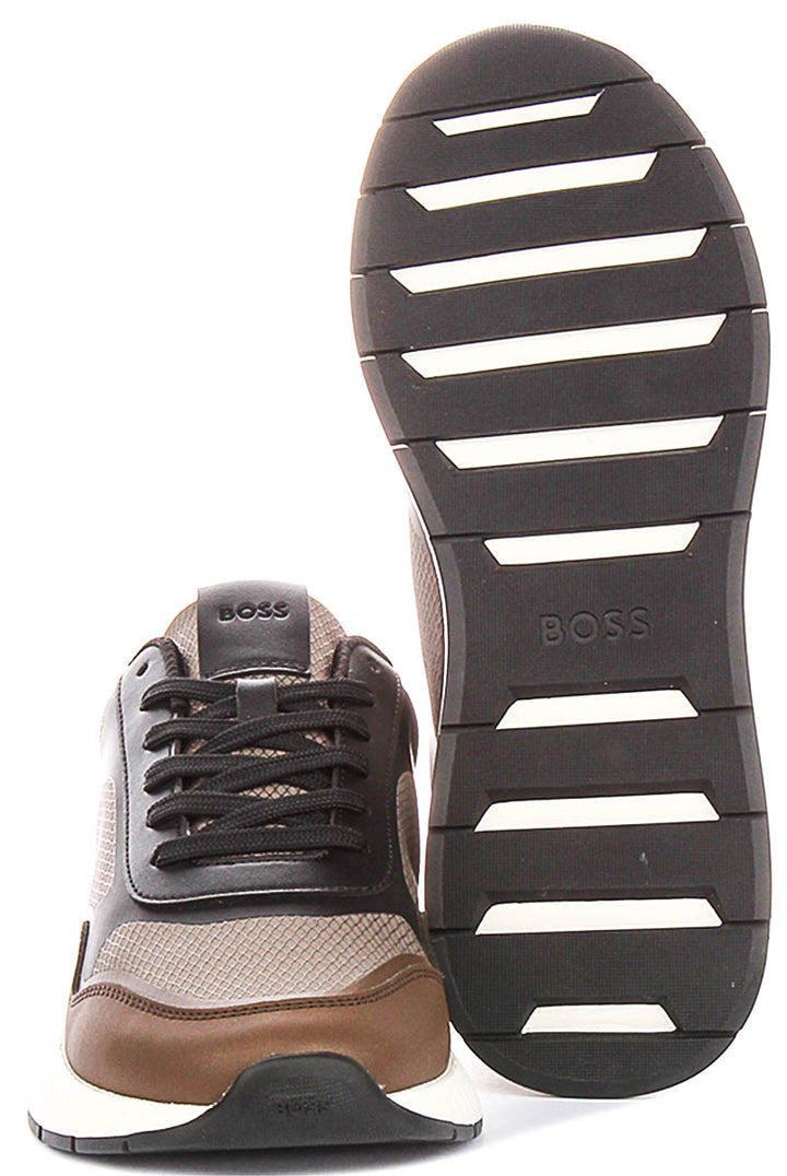 Boss Titanium Runner In Brown For Men Sneaker