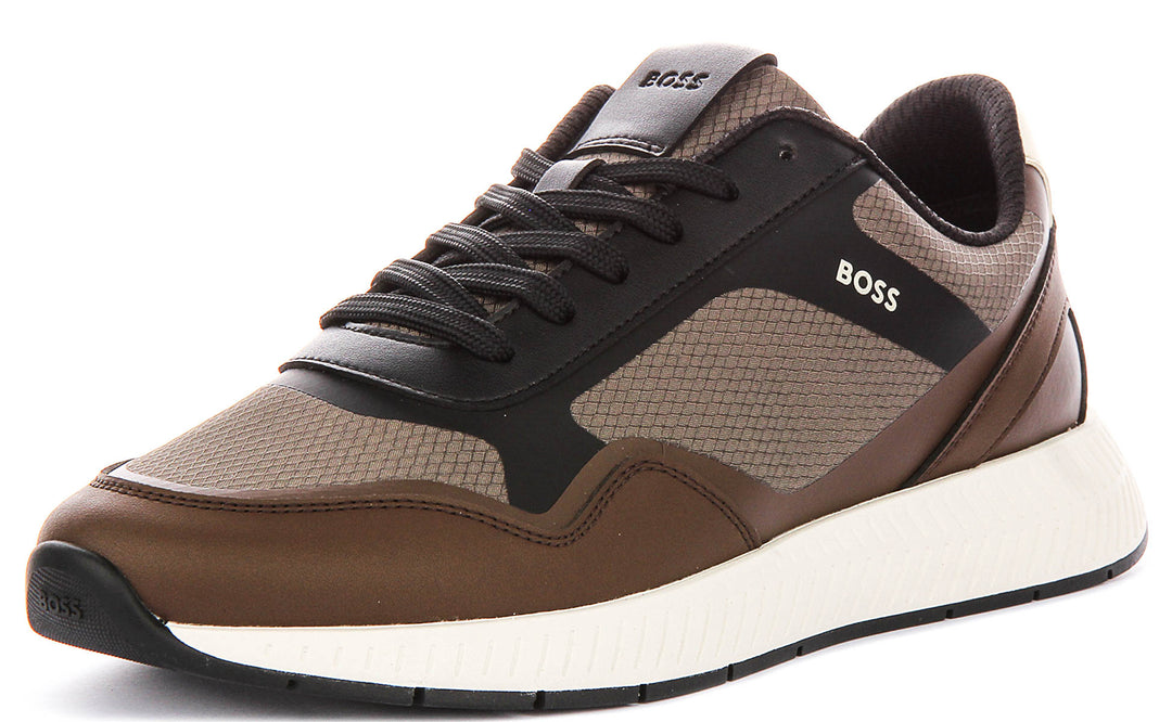 Boss Titanium Runner In Brown For Men Sneaker