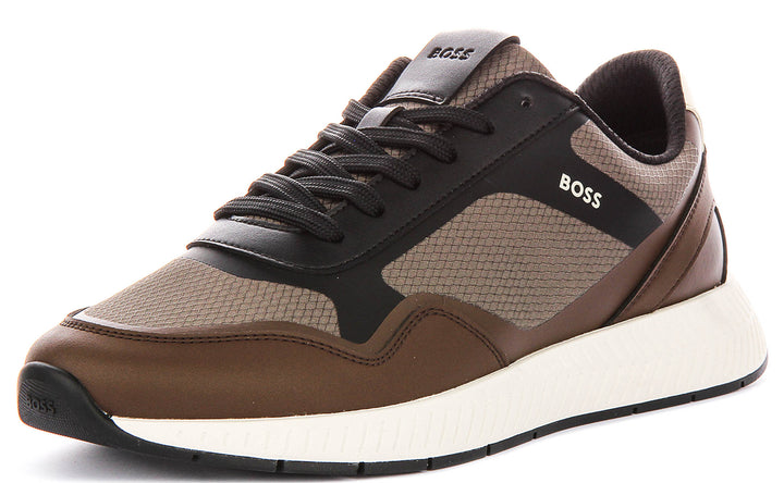 Boss Titanium Runner In Brown For Men Sneaker