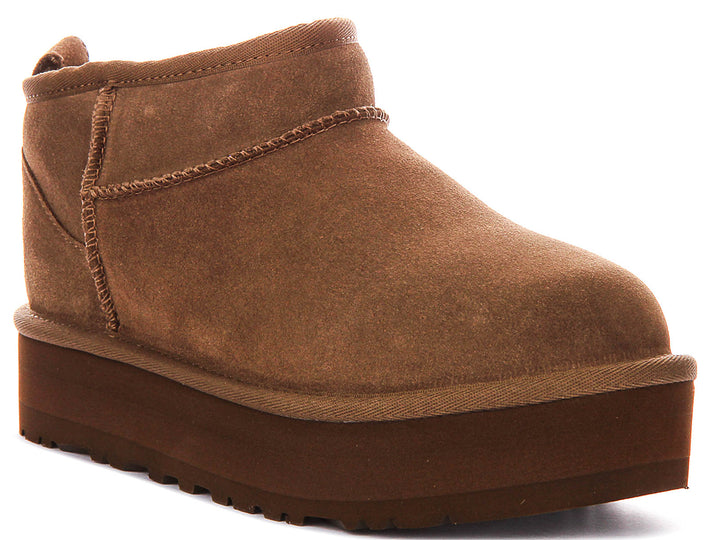 UGG Kids Classic Ultra Mini Platform In Brown For Junior