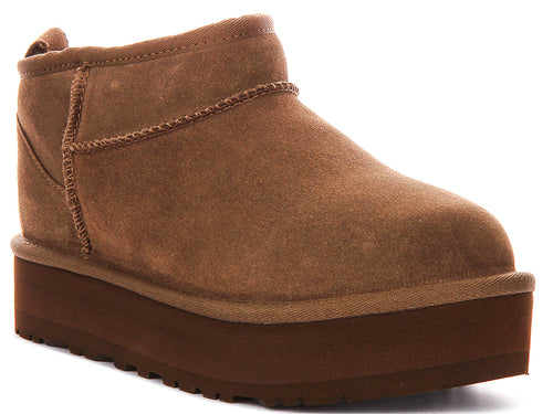 UGG Kids Classic Ultra Mini Platform In Brown For Junior