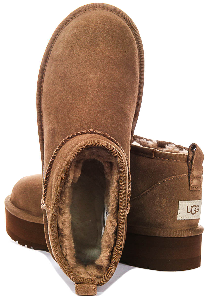 UGG Kids Classic Ultra Mini Platform In Brown For Junior