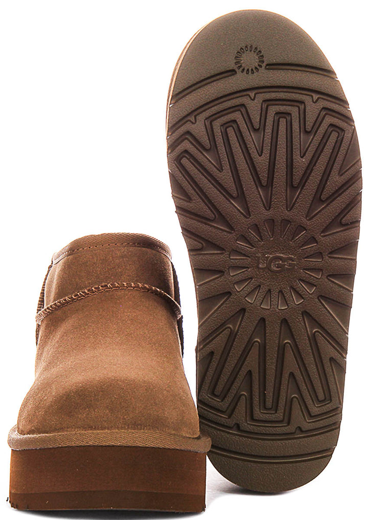 UGG Kids Classic Ultra Mini Platform In Brown For Junior