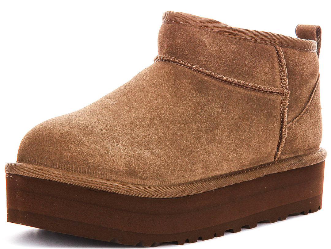 UGG Kids Classic Ultra Mini Platform In Brown For Junior