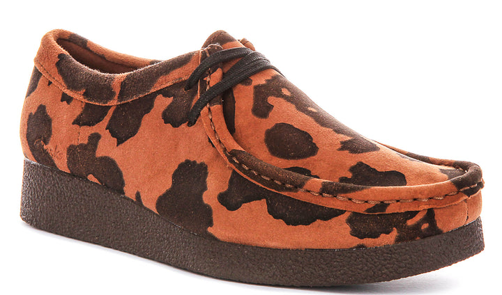 Clarks Wallabee EVO Shoes In Leopard For Women