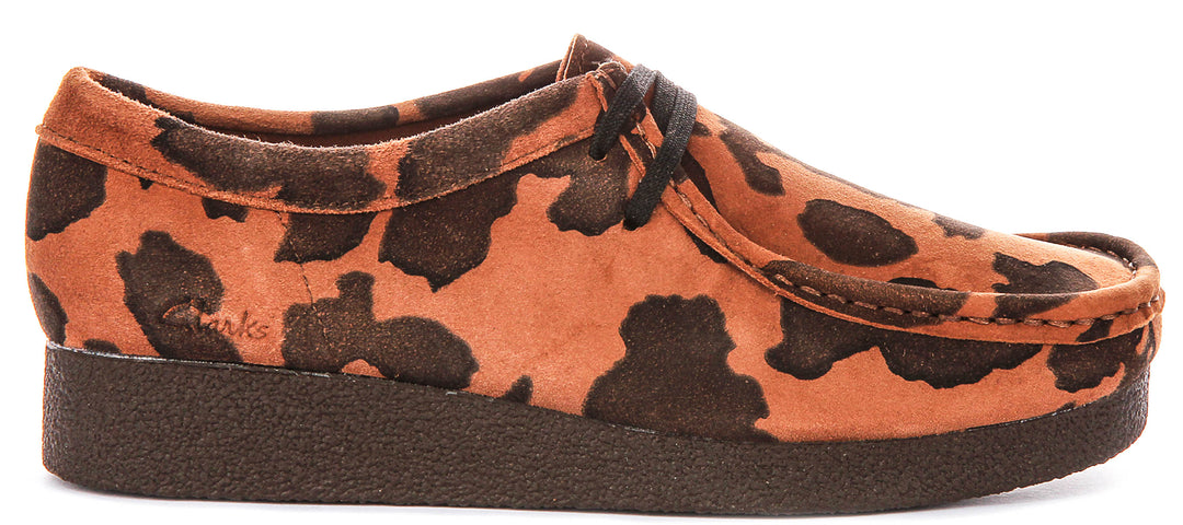 Clarks Wallabee EVO Shoes In Leopard For Women