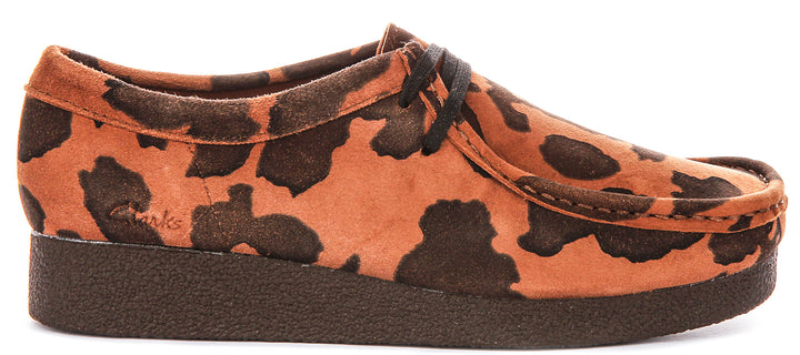 Clarks Wallabee EVO Shoes In Leopard For Women