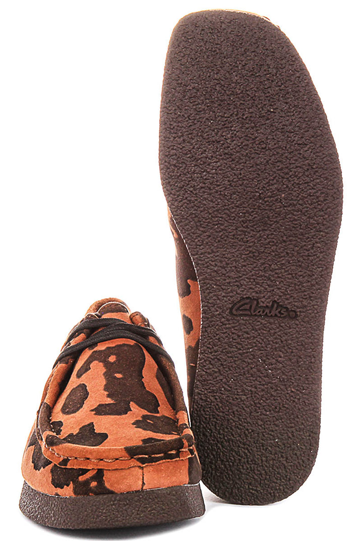 Clarks Wallabee EVO Shoes In Leopard For Women