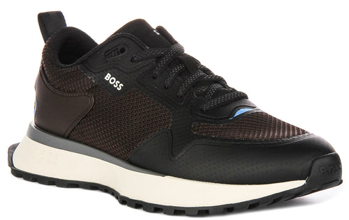 Boss Jonah Runner Mesh In Brown Black For Men