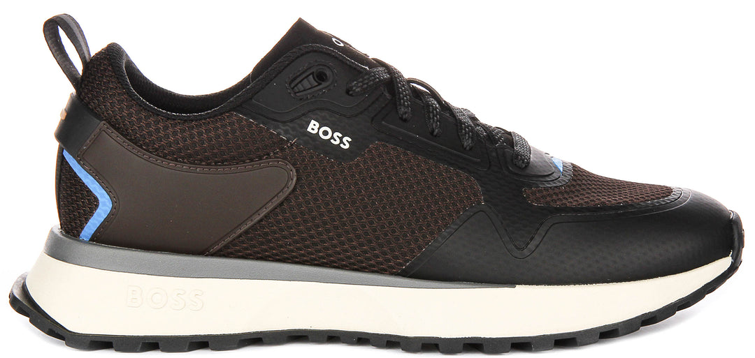 Boss Jonah Runner Mesh In Brown Black For Men