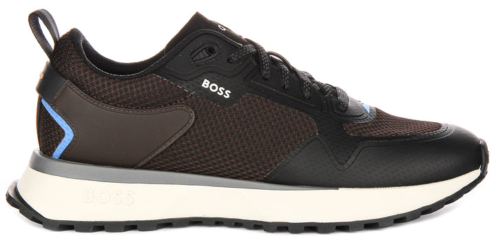 Boss Jonah Runner Mesh In Brown Black For Men