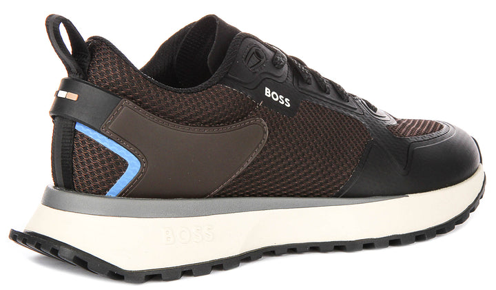 Boss Jonah Runner Mesh In Brown Black For Men