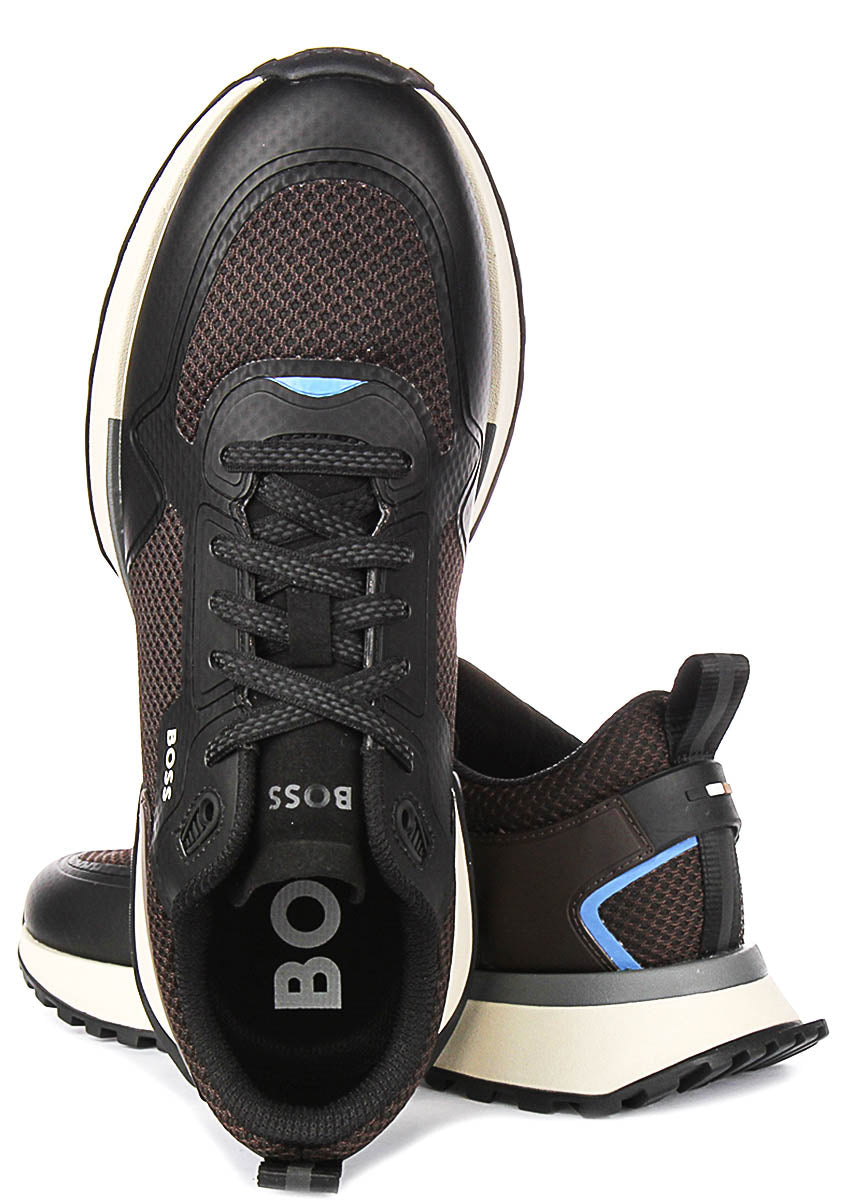 Boss Jonah Runner Mesh In Brown Black For Men