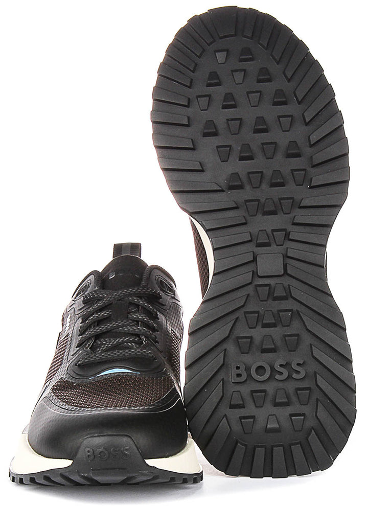 Boss Jonah Runner Mesh In Brown Black For Men