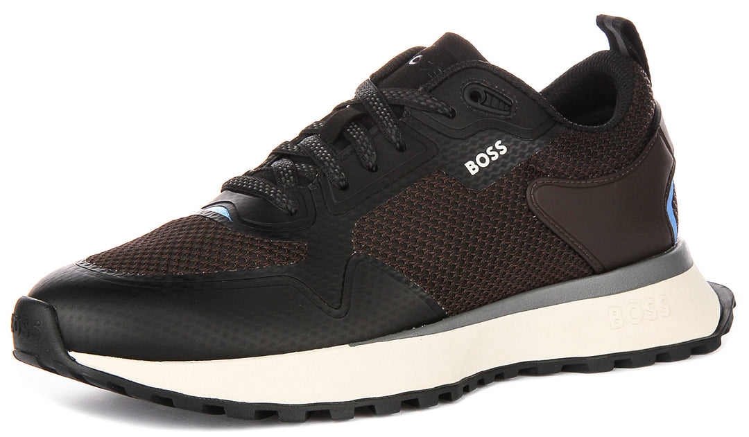Boss Jonah Runner Mesh In Brown Black For Men