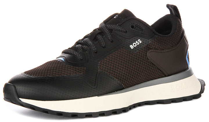 Boss Jonah Runner Mesh In Brown Black For Men