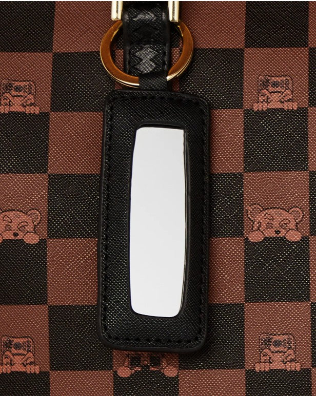 Sprayground Peeking Character Check Tote Bag In Brown