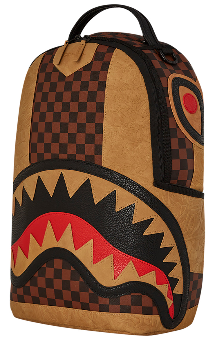 Sprayground Henny Raceway Gaff In Brown Check Backpack