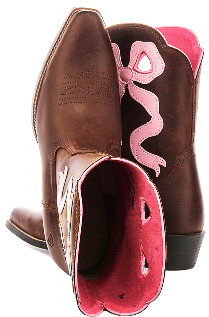Ariat Lil Beaux In Brown Pink For Kid