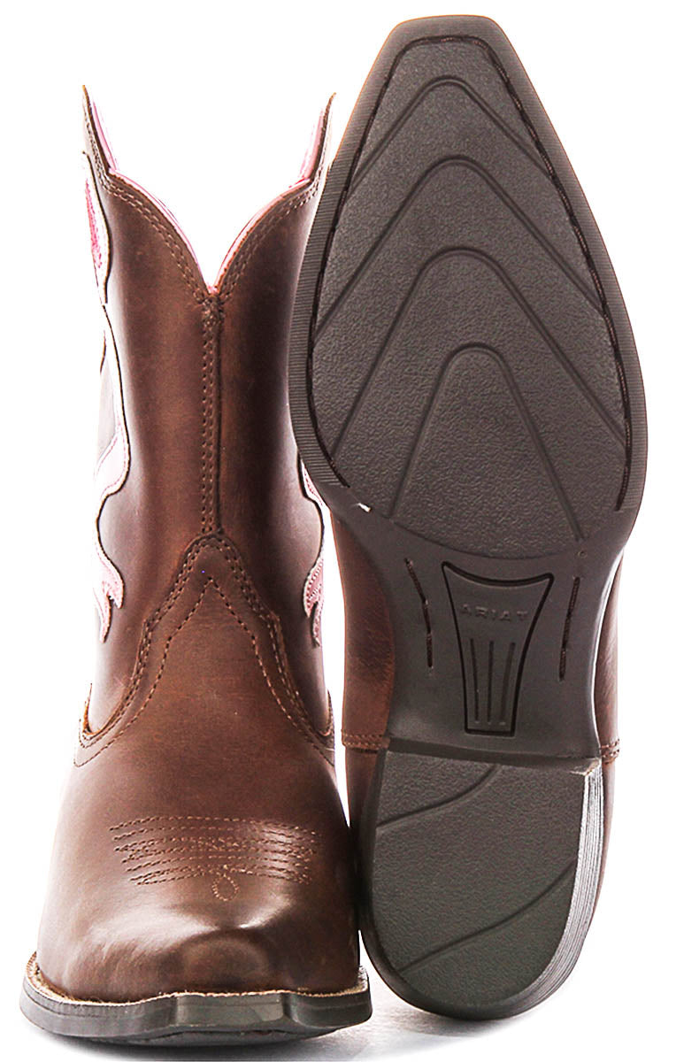 Ariat Lil Beaux In Brown Pink For Kid