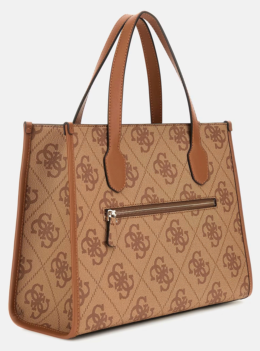 Guess Izzy 4G Logo Handbag In Brown Beige for Women