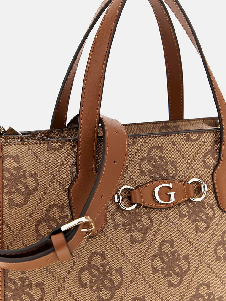 Guess Izzy 4G Logo Handbag In Brown Beige for Women