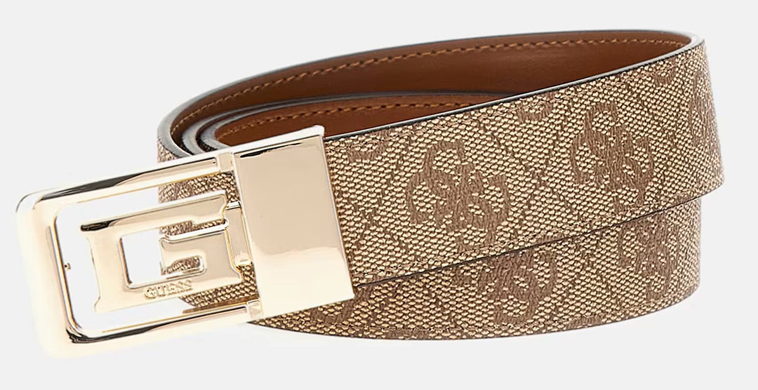 Guess Eco Erica 4G Logo Belt In Brown Beige for Women