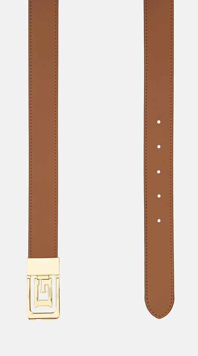 Guess Eco Erica 4G Logo Belt In Brown Beige for Women