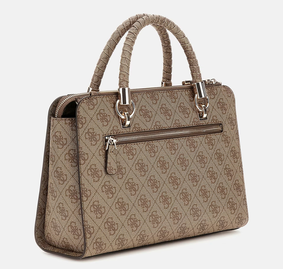 Guess Orlina 4G Logo Handbag In Brown Beige For Women