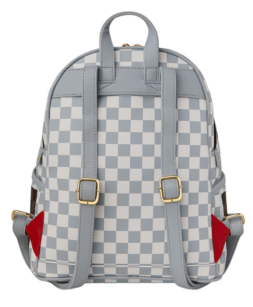 Sprayground Cream and Brown Tear Check Backpack