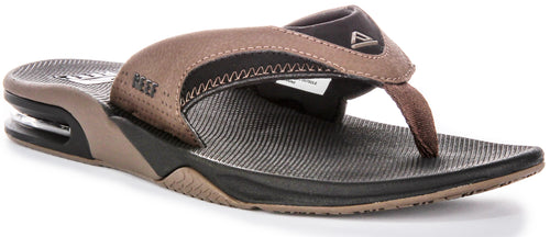 Reef Fanning In Brown Black For Men Thong Bottom Opener Sandals 4feetshoes