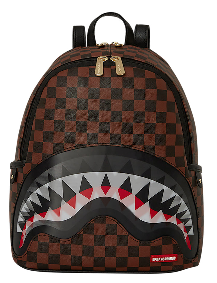 Sprayground Sharks In Paris Lenticular Backpack In Brown Check