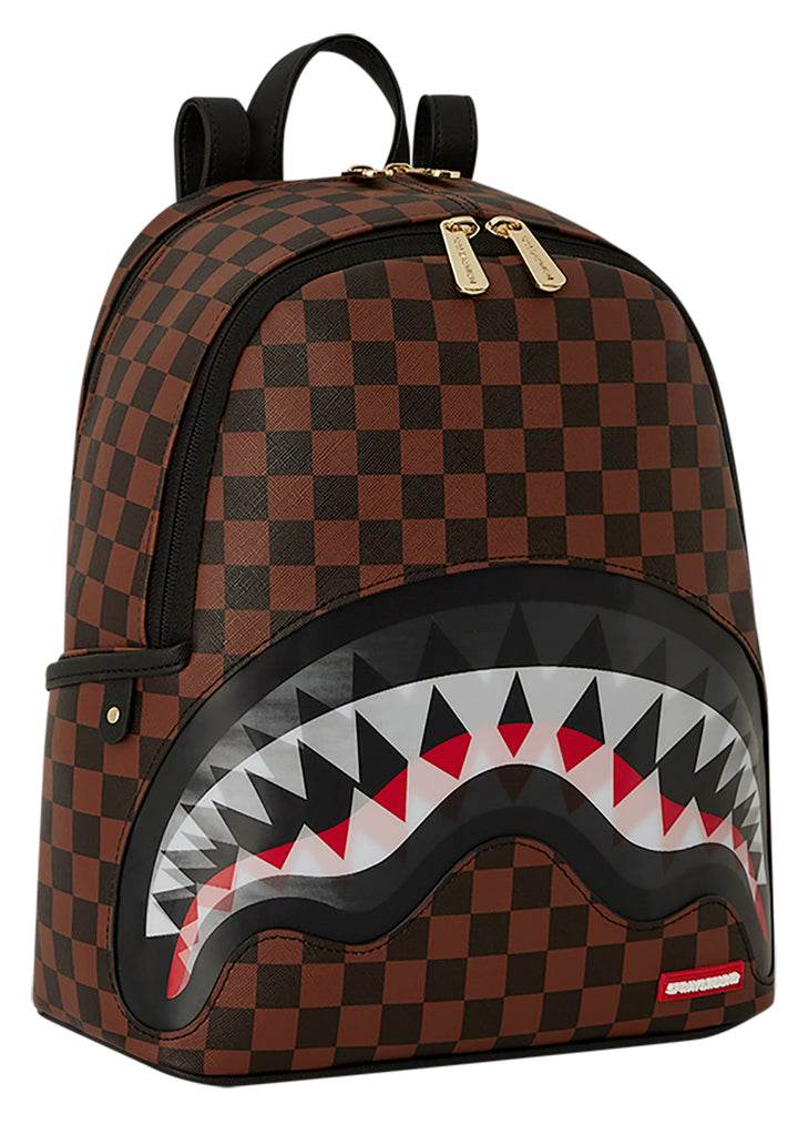 Sprayground Sharks In Paris Lenticular Backpack In Brown Check