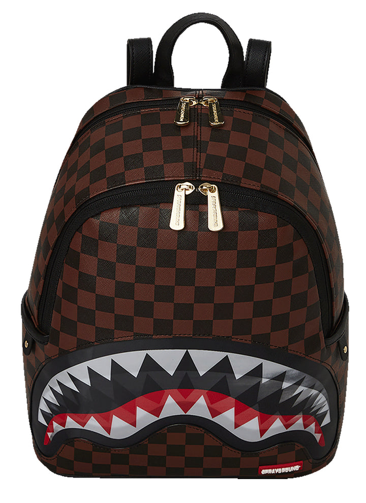 Sprayground Sharks In Paris Lenticular Backpack In Brown Check