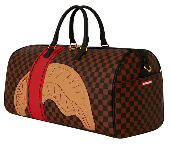 Sprayground Borson Henny Raceway Large Duffle In Brown Check