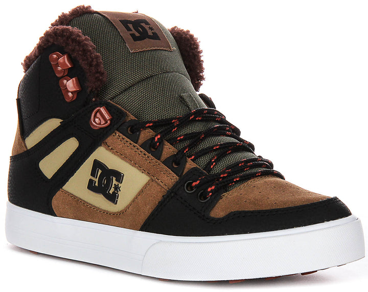 Dc Shoes Pure High Winter In Brown Black For Men