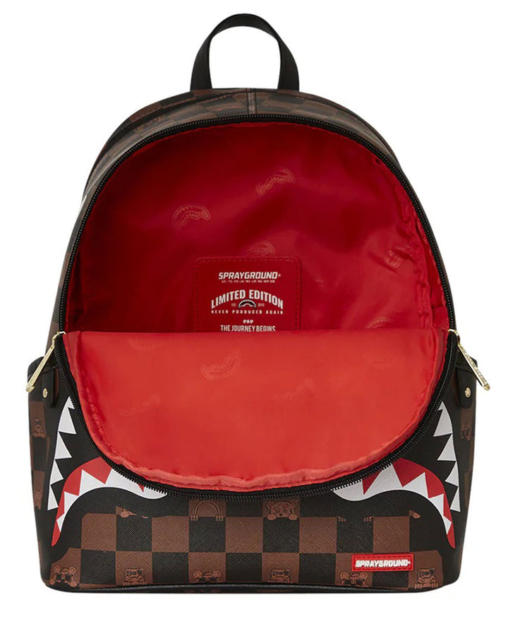 Sprayground The Hideout Savage Backpack In Brown Black Check