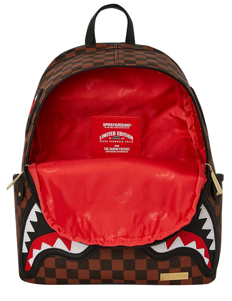 Sprayground Sawtooth Sharks In Paris Savage In Brown Check