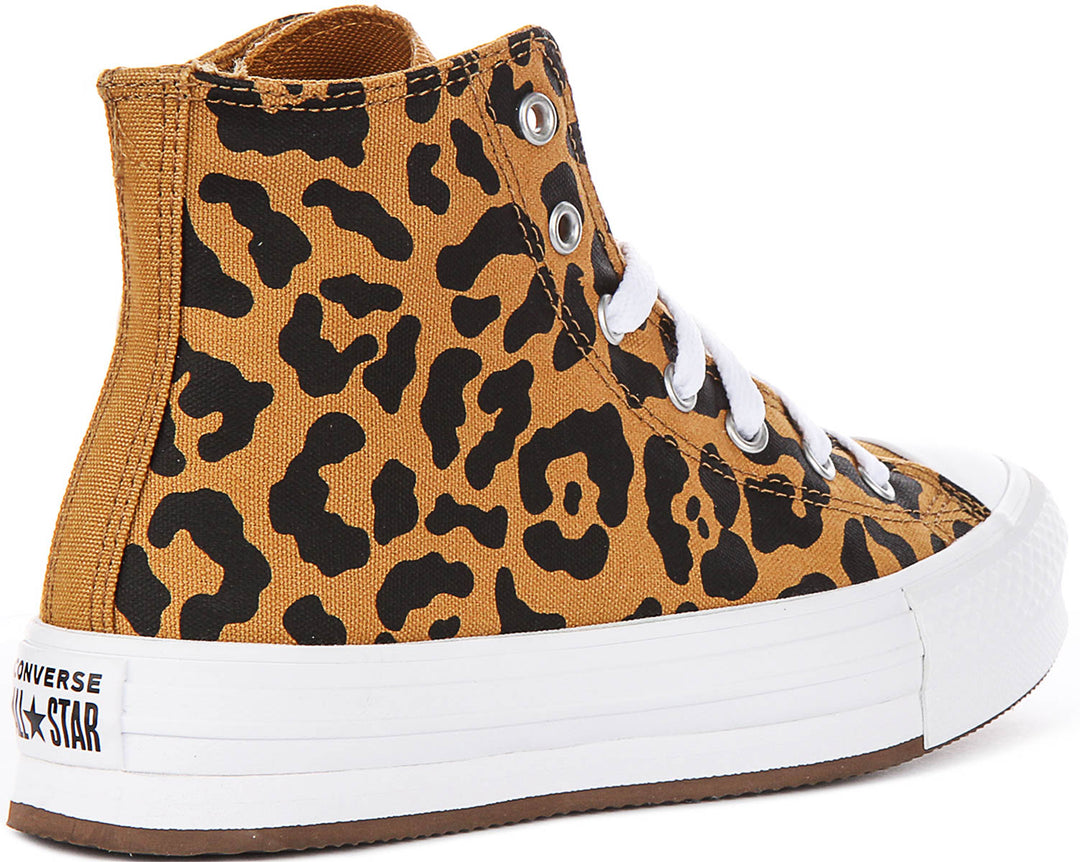 Converse A16551C In Brown Leopard Print For Junior