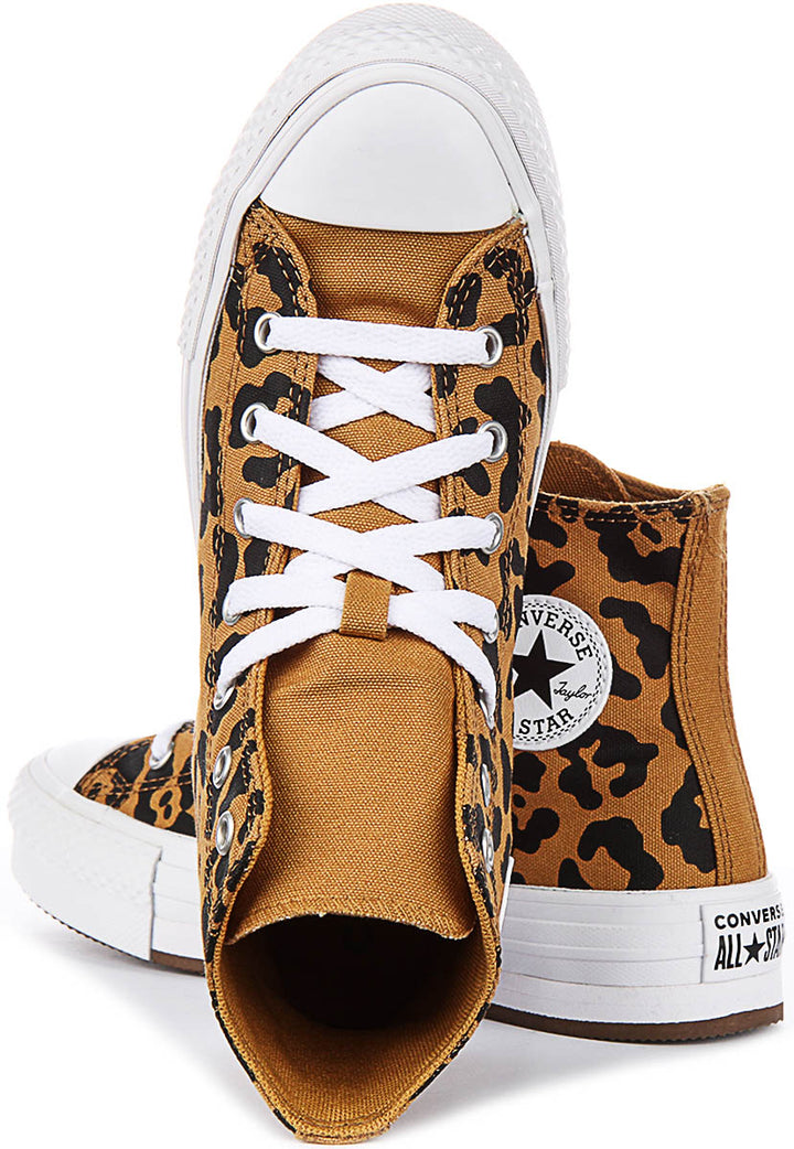 Converse A16551C In Brown Leopard Print For Junior