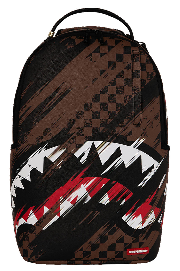 Sprayground Smeared Grunge Backpack In Brown Black