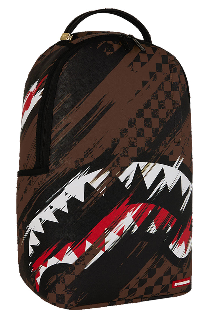 Sprayground Smeared Grunge Backpack In Brown Black